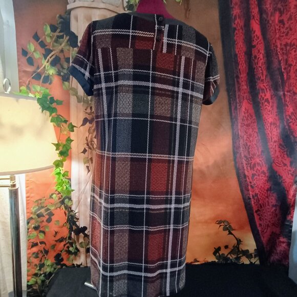EUC: En Focus Studio Sze 18W Multicolor Plaid Midi Dress - Picture 2 of 7